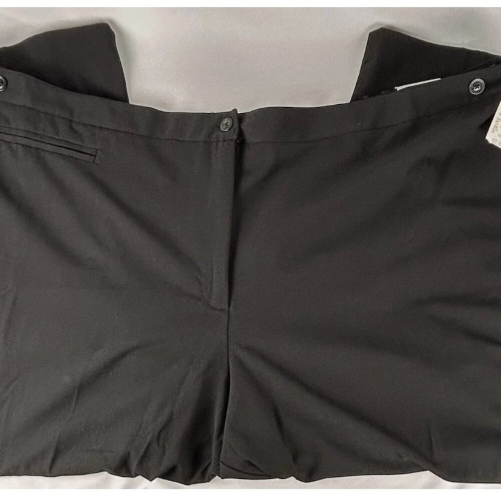 NWT Catherines Black Jayne Adjustable Pants Plus 34WP Petite Elastic Waist